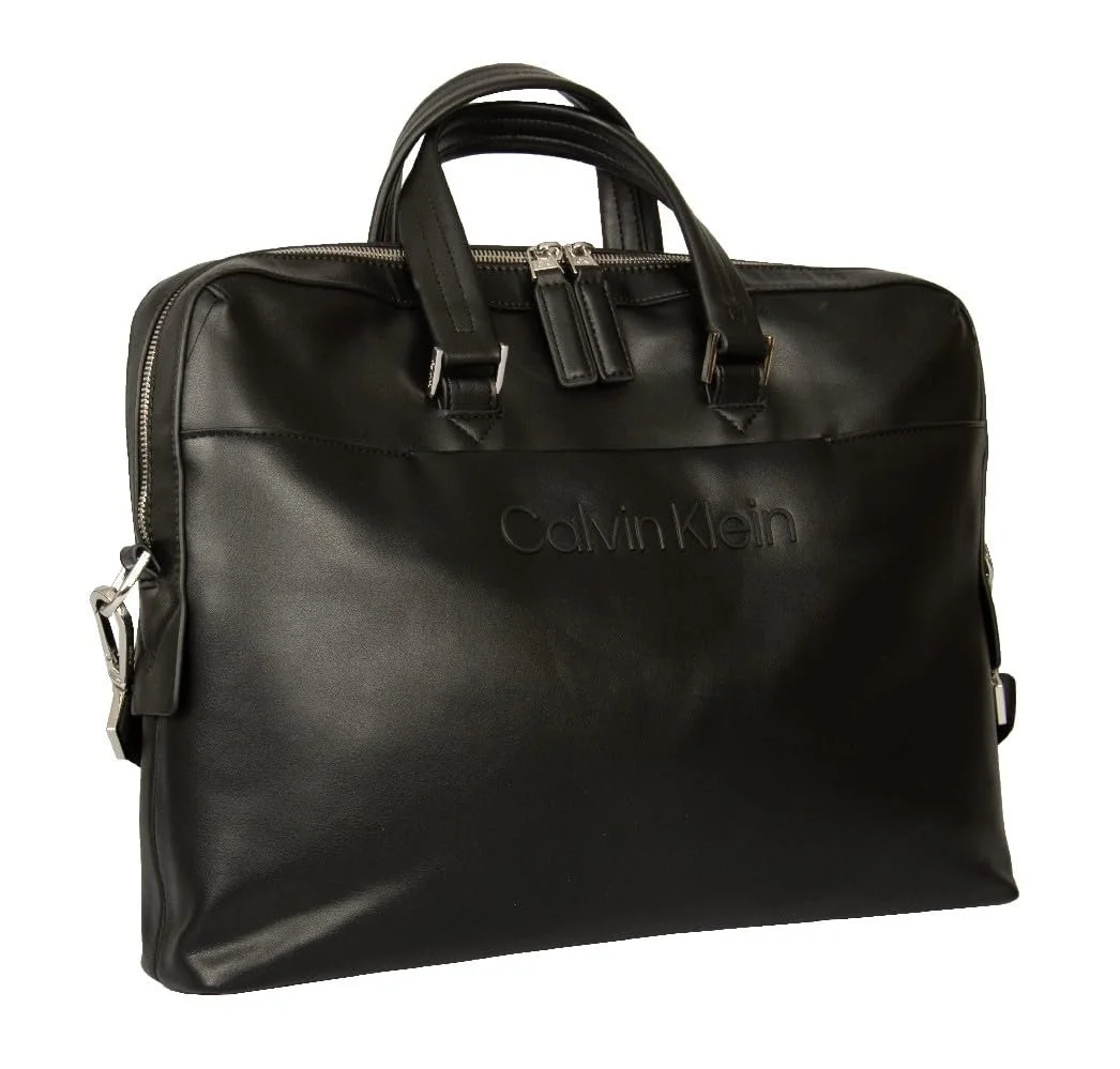 Сумка через плече Calvin Klein Jeans CK для ноутбука чоловіча з логотипом спереду ZM0ZM02581 41 x 29 x 6 см (прибл.), Bax Black / Nero, фото №3