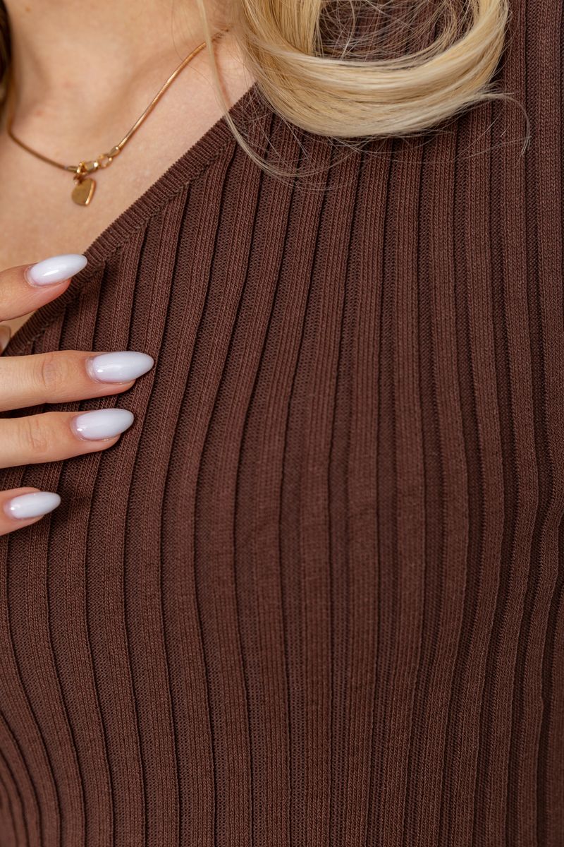 Платьє повізаний колір коричневий 204R174, фото №5