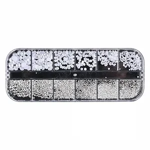 Перлини для нігтів Напівперлини, Маленькі намистини з нержавіючої сталі - Фото 1