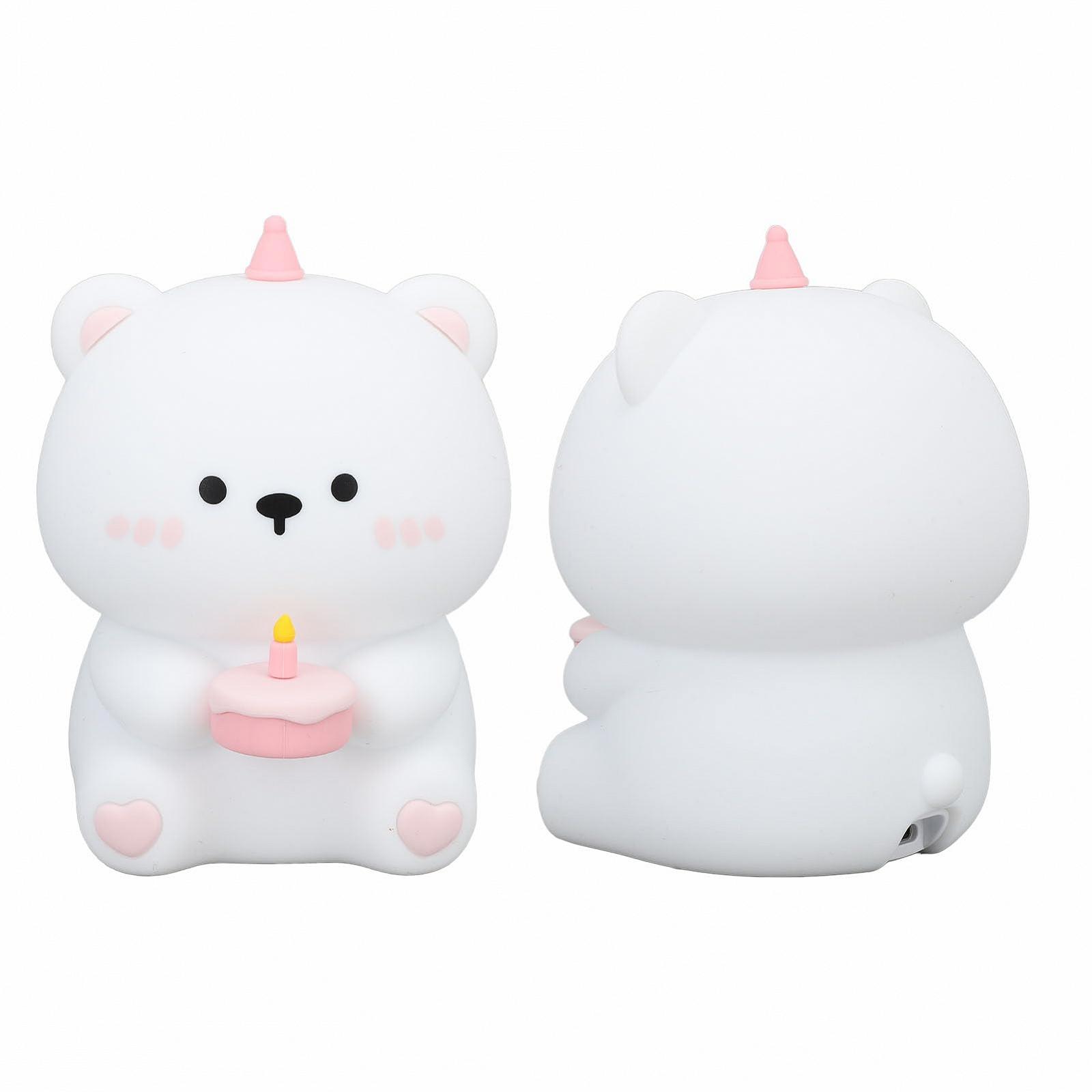 Светильник SUPYINI Cake Bear Night Light прикроватный лампа яркость регулируемая 1200mAh аккумуляторный силиконовый для детской комнаты ночной светильник спальни Кавайи декор комнаты, фото №7
