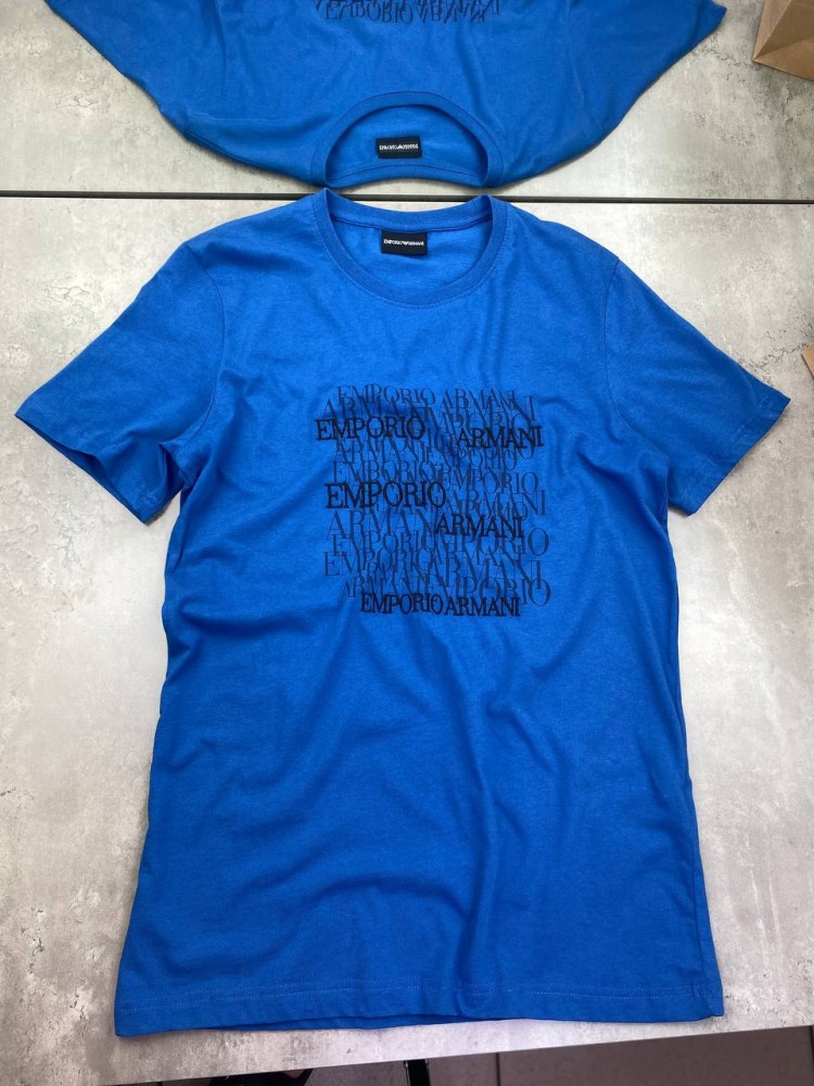 Футболка Armani синяя f492, фото №3