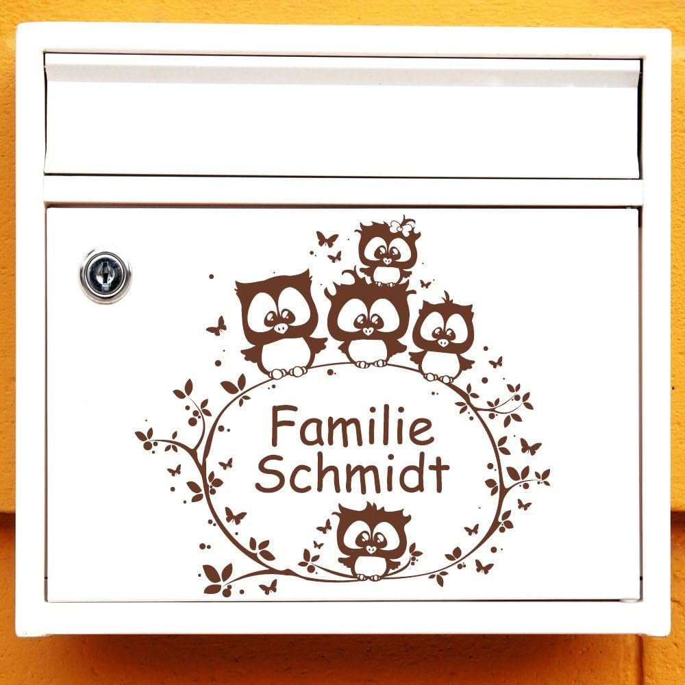 Наклейка для поштової скриньки Wandtattoo-Loft Five Owls on a Branch Прозора 20 x 21 см, фото №1 Наклейка для поштової скриньки Wandtattoo-Loft Five Owls on a Branch Прозора 20 x 21 см, фото №1