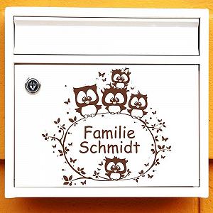 Наклейка для поштової скриньки Wandtattoo-Loft Five Owls on a Branch Прозора 20 x 21 см - Фото 1