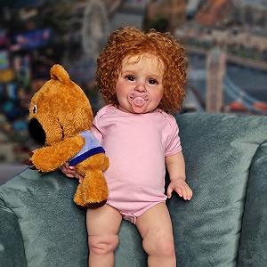 Кукла Anano Reborn Baby Lifelike 60 см Reborn Boy Size Reborn Toddler Dolls Lifelike Baby Dolls с красными кудрявыми волосами synthetic.ua - Фото 1