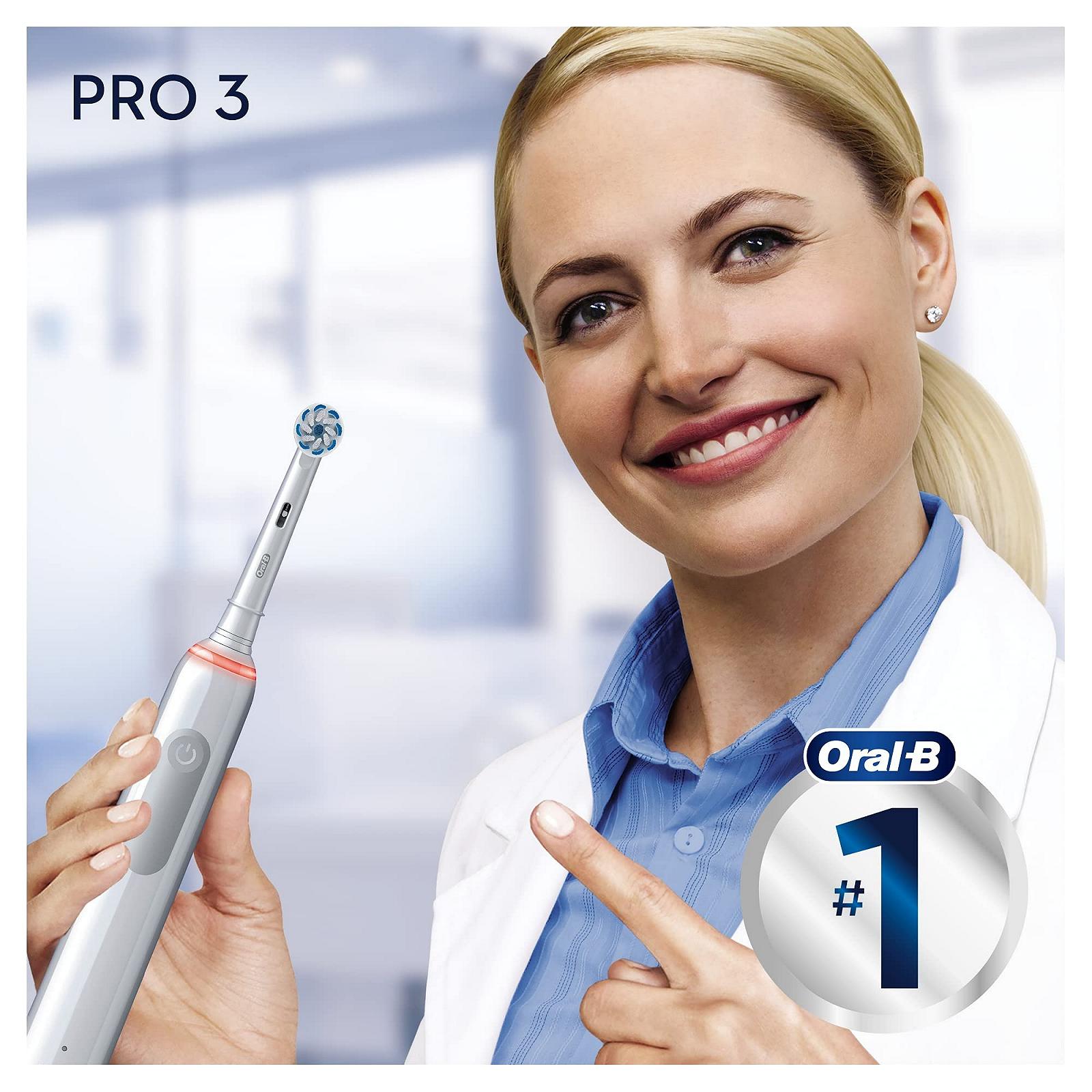 Електрична зубна щітка Oral-B Pro 3 3000 Датчик тиску 1 насадка Білий, фото №6