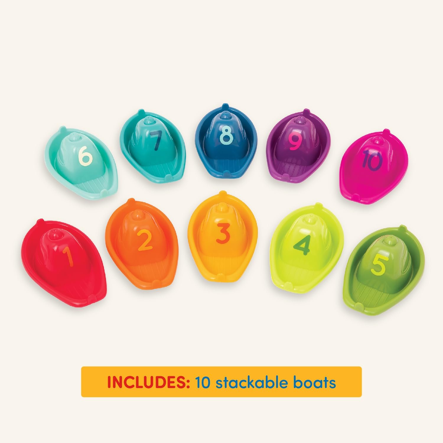 Іграшка для ванни Battat Кольорові 10 човників для купання, фото №4
