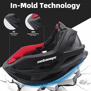 Шолом Shinmax велосипедний з козирком, магнітними знімними захисними окулярами та ліхтарем, регульований, дихаючий, розмір 57-62 см synthetic.ua - Фото 1