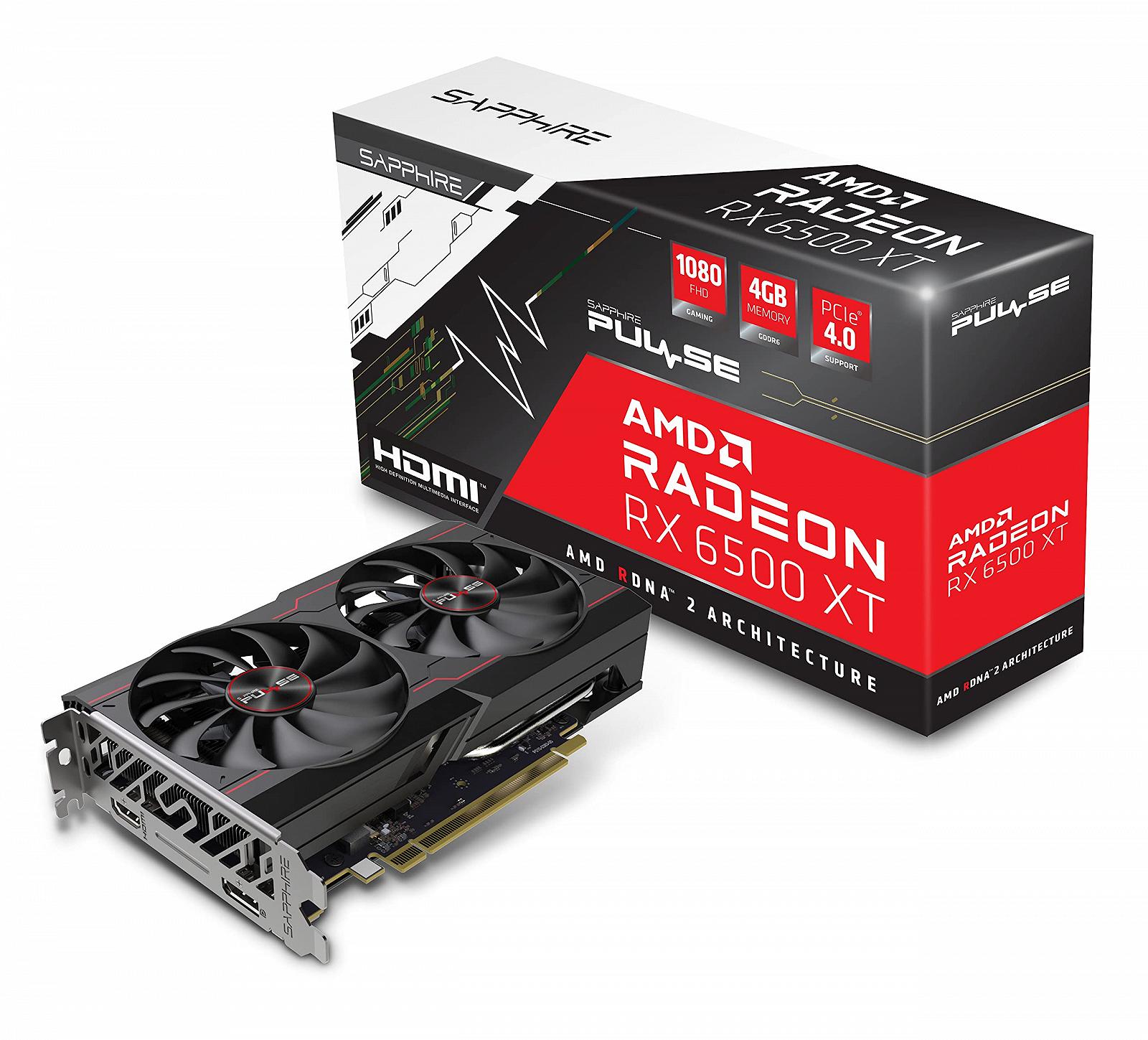 Видеокарта Sapphire PULSE RX6500 XT 4GB GDDR6 Черный, фото №3