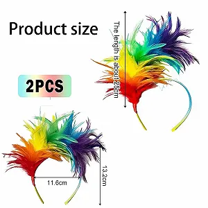 Набор из 2 красочных обручів на голову с перьями цена на synthetic.ua - Фото 1 Набор из 2 красочных обручів на голову с перьями synthetic.ua - Фото 1