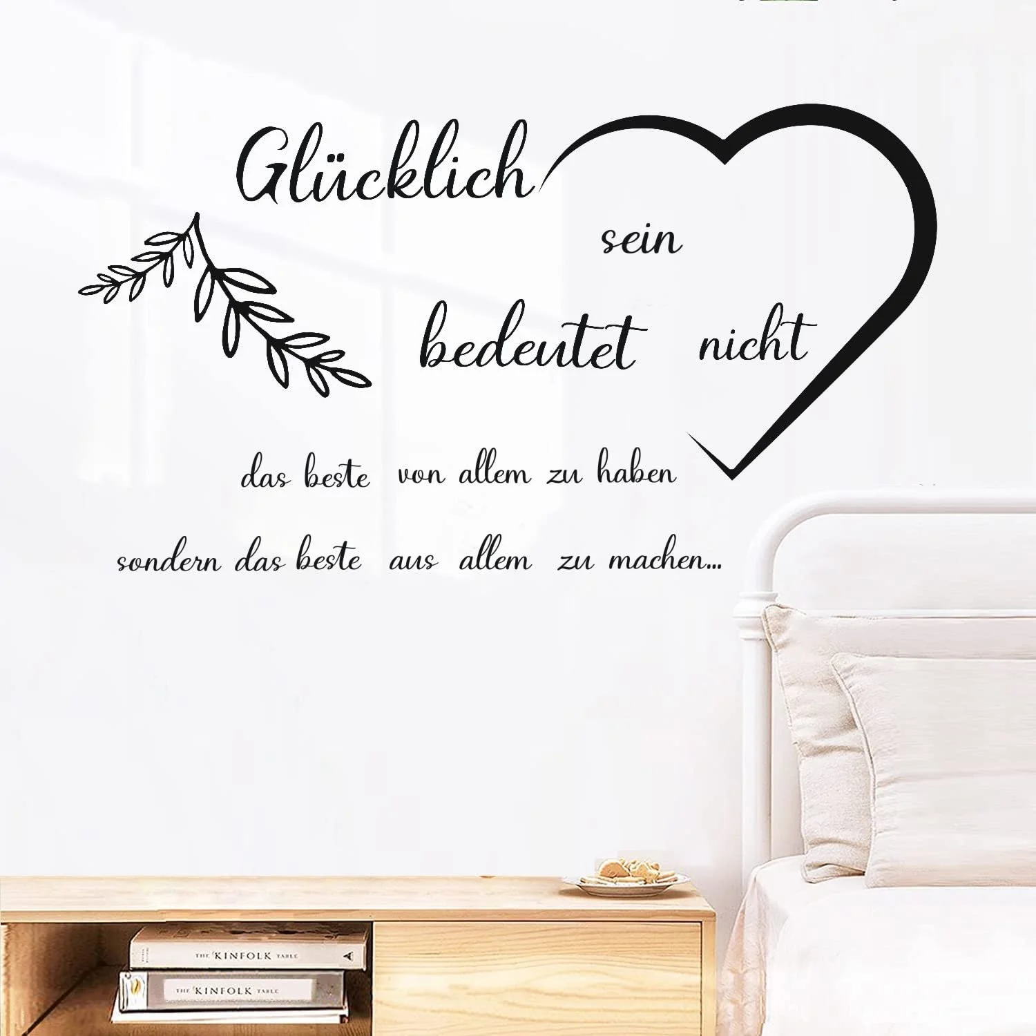 Наклейка на стену ANHUIB Happy Inspirational Sayings Quotes Черная, фото №2