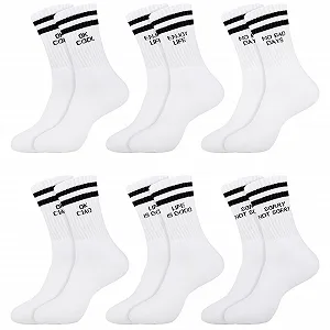 Теннисные носки Belloxis 6 пар Женские 6-8 Мужские 43-46 Спортивные носки Белые - Фото 1