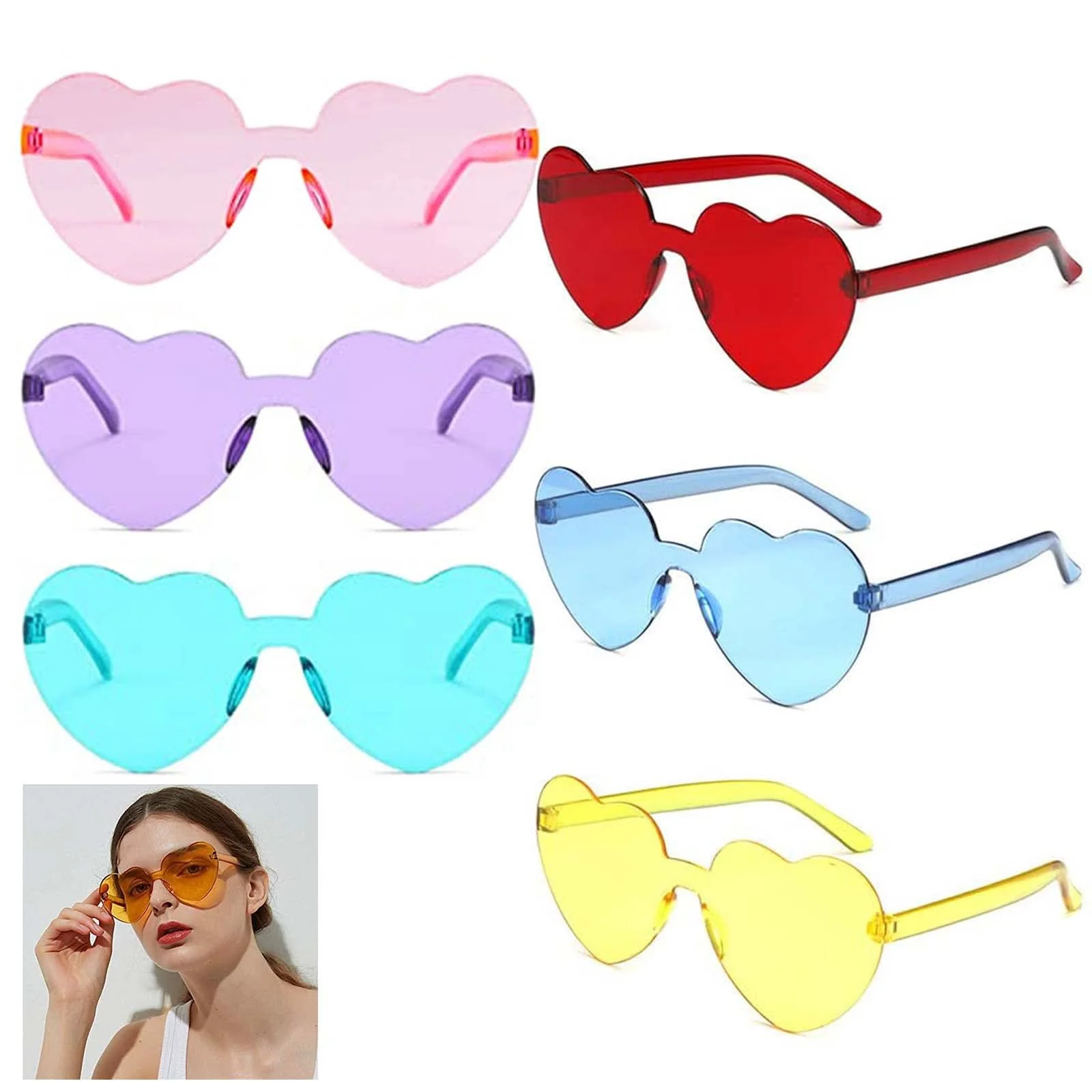 Сонцезахисні окуляри Dilightnews Серце 6 пар, Дитячі, для вечірок, карнавалу, дня народження, фотосесій, фото №1