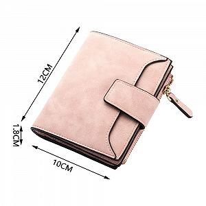Кошелек Женский кожаный Xeingyee Bifold с RFID защитой для монет, ID карт, банкнот, дебетовых и проездных карт Розовый synthetic.ua - Фото 1