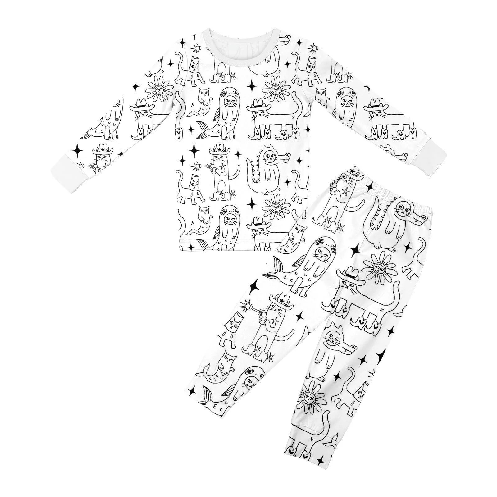 Піжама Zum Ausmalen Для дітей DIY Розфарбовування вручну Піжами для розфарбовування, фото №1