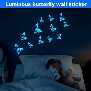 Настінні наклейки Метелики Люмінесцентні 12 штук Ripple Pattern synthetic.ua - Фото 1