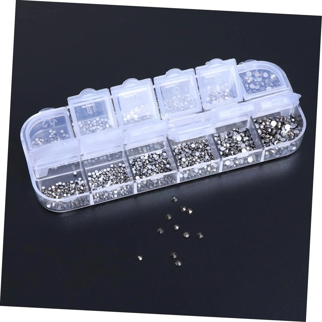 Стразы Плоские EXCEART 3360 штук для ногтей, круглые бусины, жемчуг, хрустальные бусины, набор для маникюра, золотые и серебряные драгоценные камни, фото №7 Стразы Плоские EXCEART 3360 штук для ногтей, круглые бусины, жемчуг, хрустальные бусины, набор для маникюра, золотые и серебряные драгоценные камни, фото №7