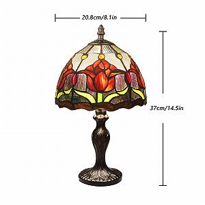 Настільна лампа MIAOKE Stained Glass Vintage ручної роботи вітражний абажур Червона synthetic.ua - Фото 1