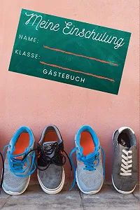 Мой первый день в школе | Альбом воспоминаний о начале учебы для девочек и мальчиков: Гостевая книга и фотоальбом в подарок с белыми страницами | Для школьного кулёчка - Фото 1