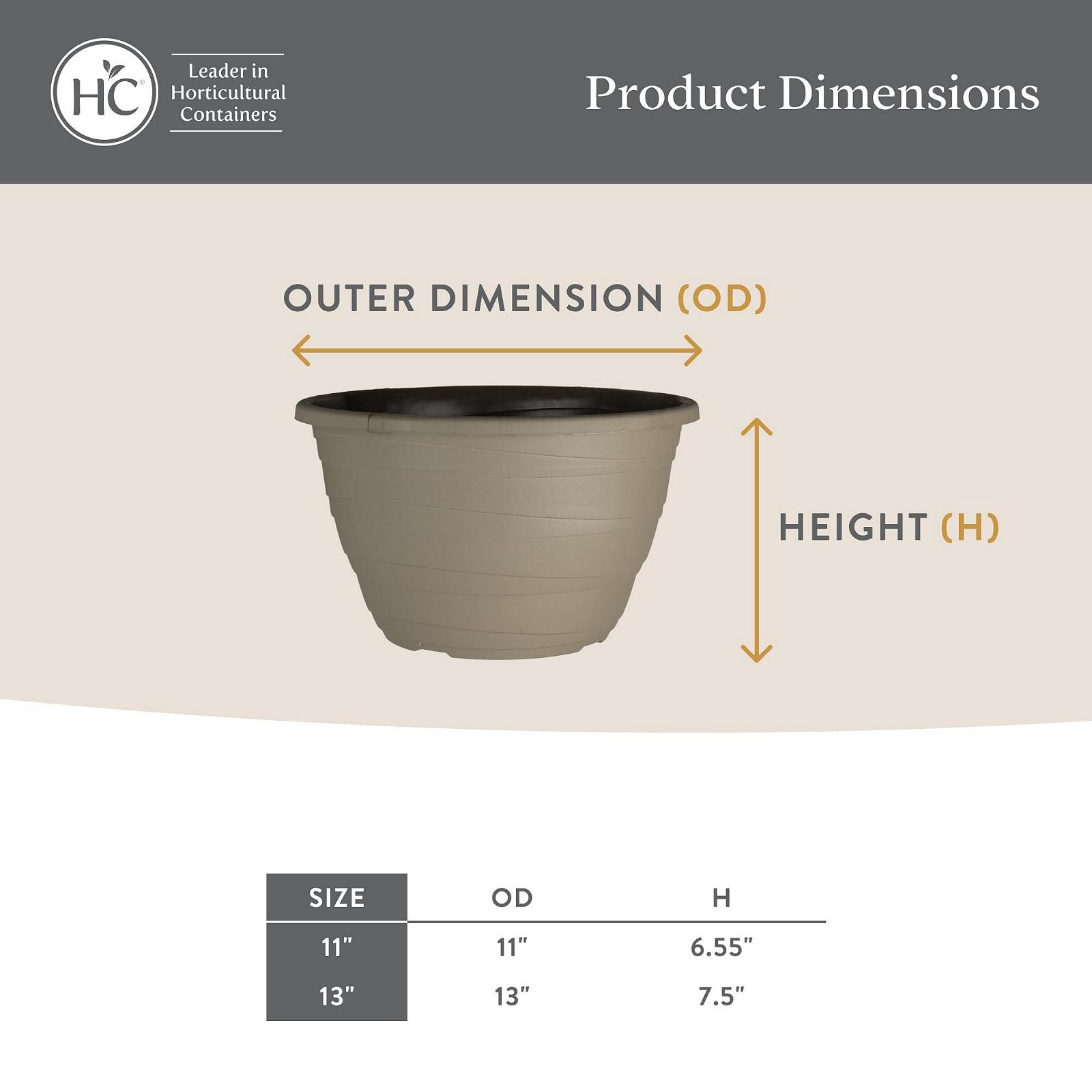 Підвісний вазон The HC Companies пластиковий 11" Набір 2 шт. Чорний, фото №5