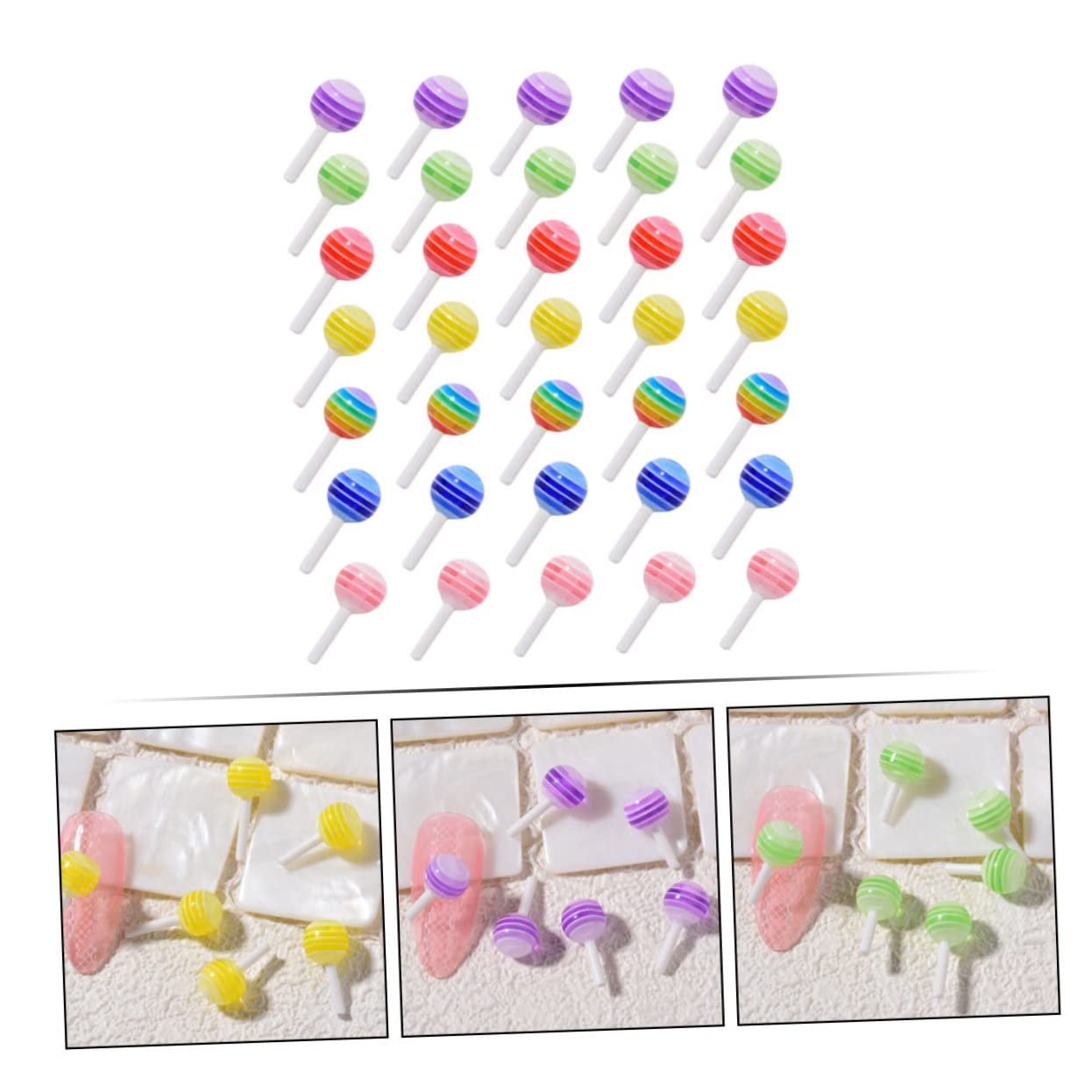 Украшения для ногтей из смолы Beavorty 50 шт. Разноцветные украшения для ногтей DIY, мультяшные маникюрные украшения для женщин и девушек, фото №8