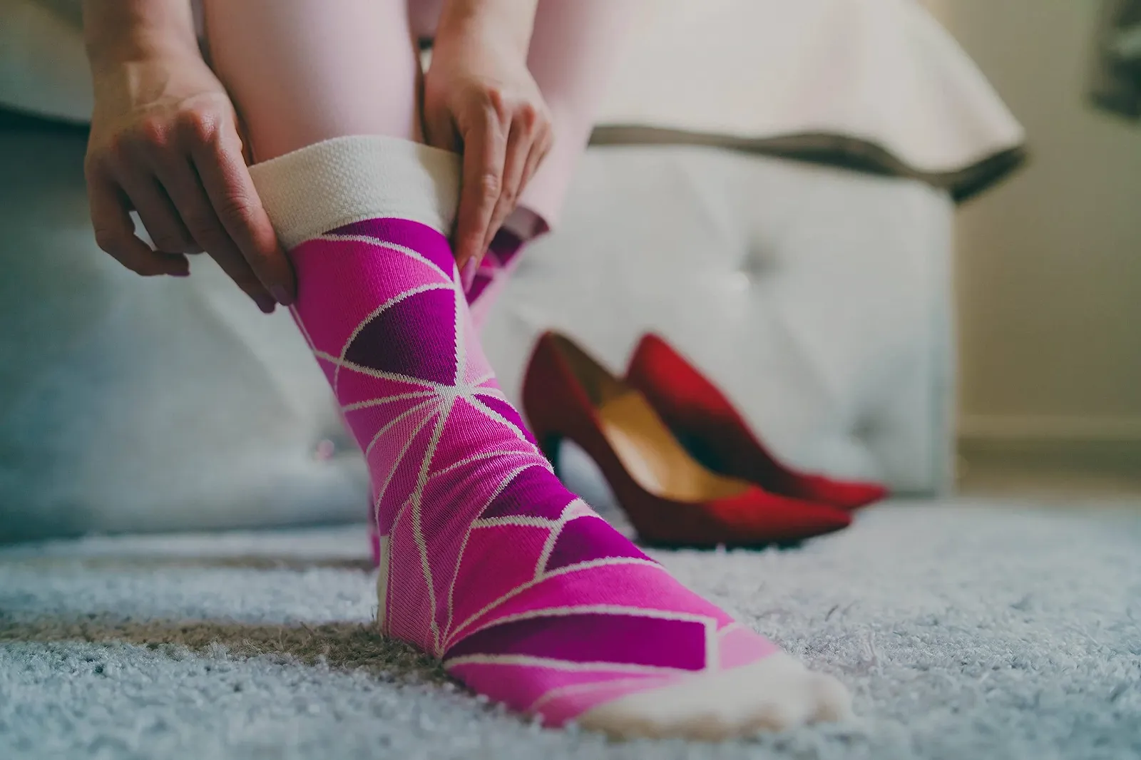 Шкарпетки Rainbow Socks Diamond, рожеві, 1 пара, фото №4