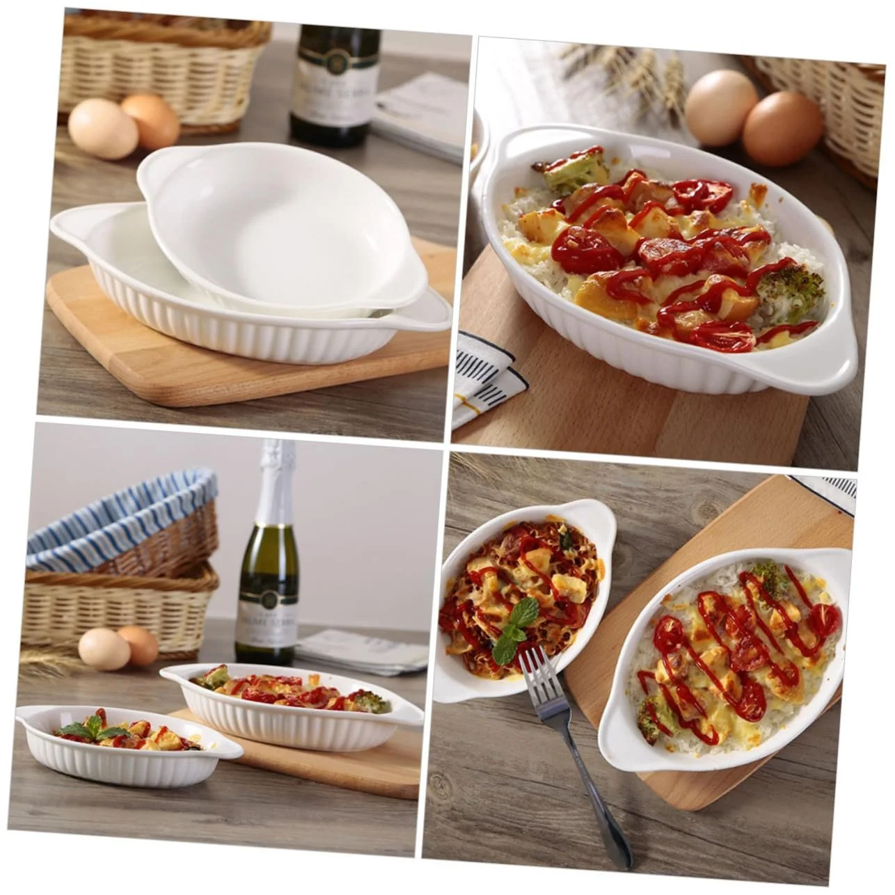 Форма для запекания Ipetboom овальная керамическая термостойкая, фото №3