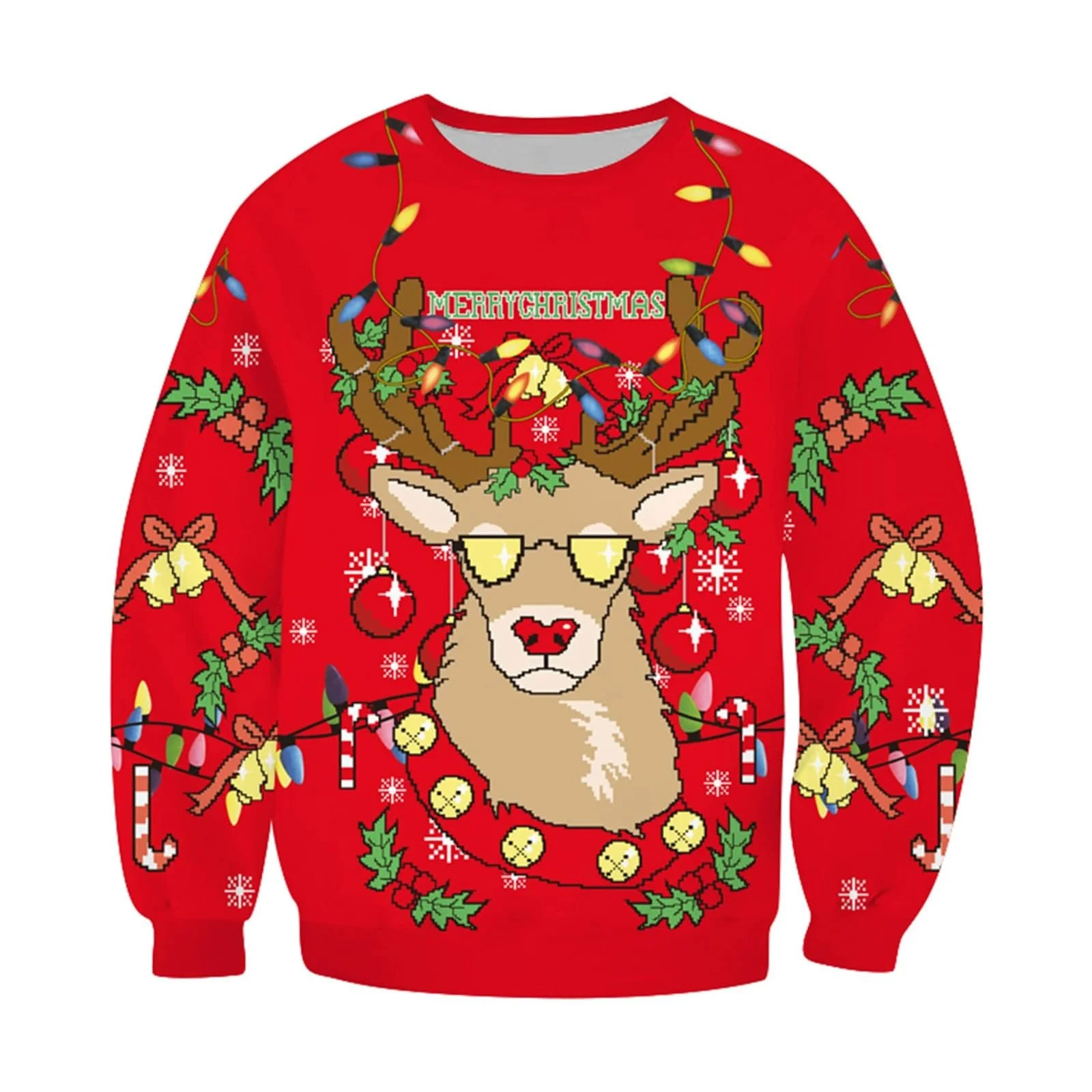 Джемпер для мальчиков Праздничный Рождественский узор 2026, круглый вырез горловины, повседневный, с графическим принтом, мягкий флис, для детской вечеринки, фото №1 Джемпер для мальчиков Праздничный Рождественский узор 2026, круглый вырез горловины, повседневный, с графическим принтом, мягкий флис, для детской вечеринки, фото №1