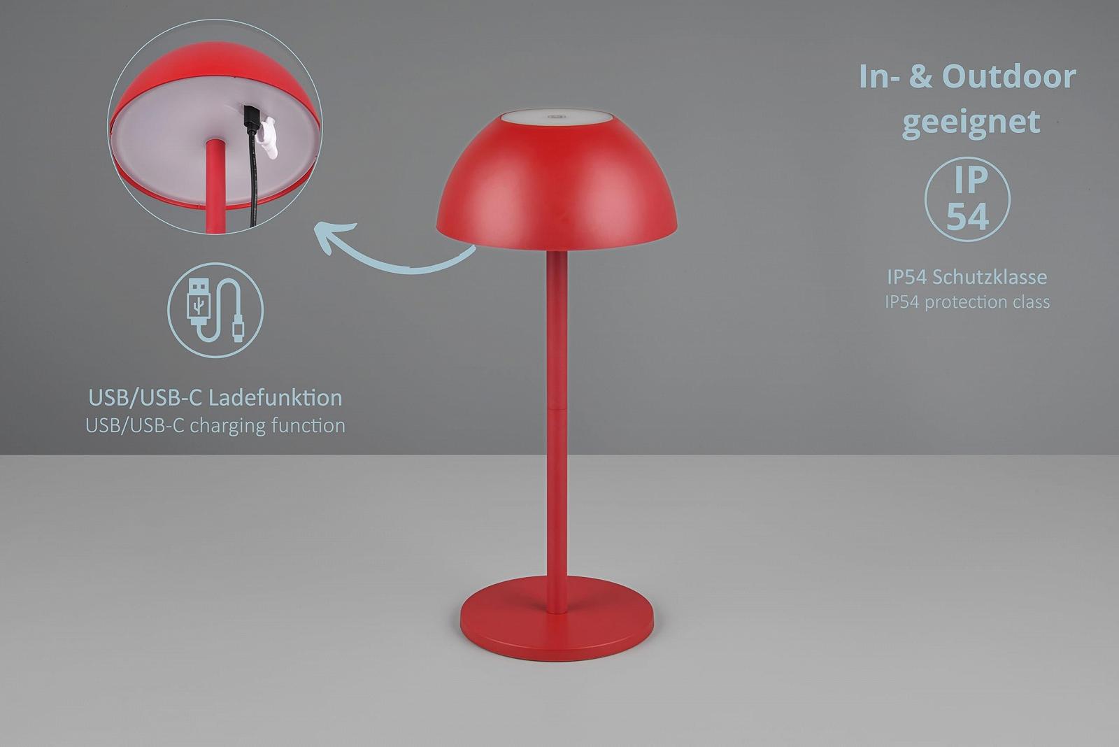 Настільна лампа Robert LED 30 см Червоний, фото №5