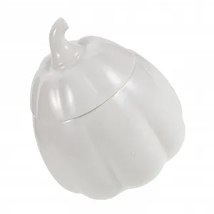 Гусятниця Dutch Oven з кришкою керамічна у формі гарбуза White - Фото 1