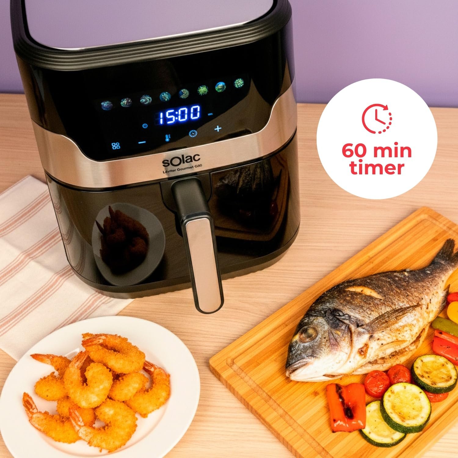 Мультипіч Solac Léviter Gourmet G80 8 л 1700 Вт 8 програм, фото №6 Мультипіч Solac Léviter Gourmet G80 8 л 1700 Вт 8 програм, фото №6