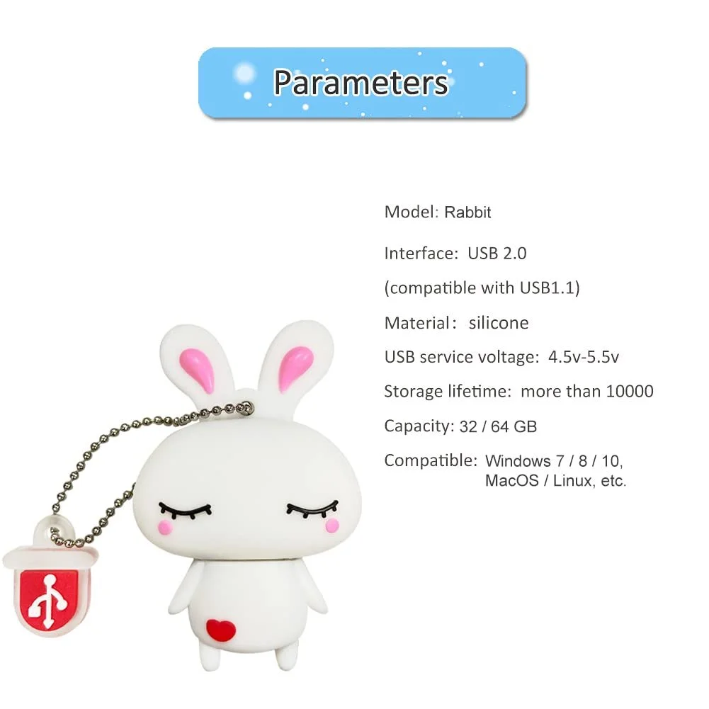 USB-флеш-накопичувач BorlterClamp Rabbit 64GB USB 2.0, фото №6 USB-флеш-накопичувач BorlterClamp Rabbit 64GB USB 2.0, фото №6