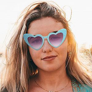 Сонцезахисні окуляри Nbbwwu Love, у формі серця, зі стразами, "Котяче око", вінтажні, для водіння, для активного відпочинку synthetic.ua - Фото 1