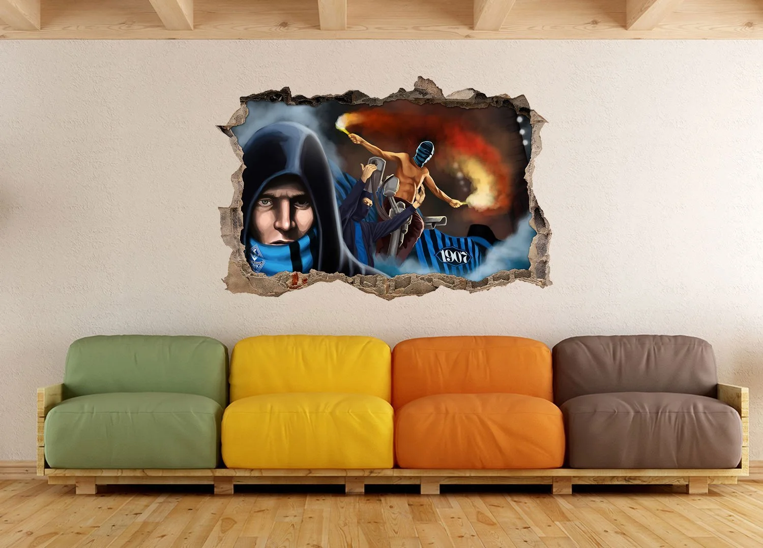 3D наклейка на стену Ultras Waldhof 07 92 x 62 см, фото №3 3D наклейка на стену Ultras Waldhof 07 92 x 62 см, фото №3