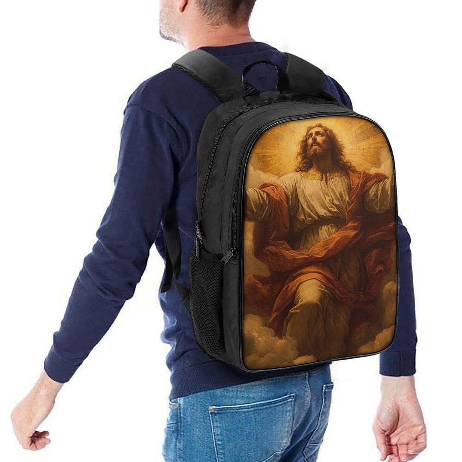 Шкільний рюкзак DPEOANEBN Jesus Для дівчаток, для хлопчиків, ергономічний дизайн, кампус, для підлітків, 40x28x16 см, фото №5