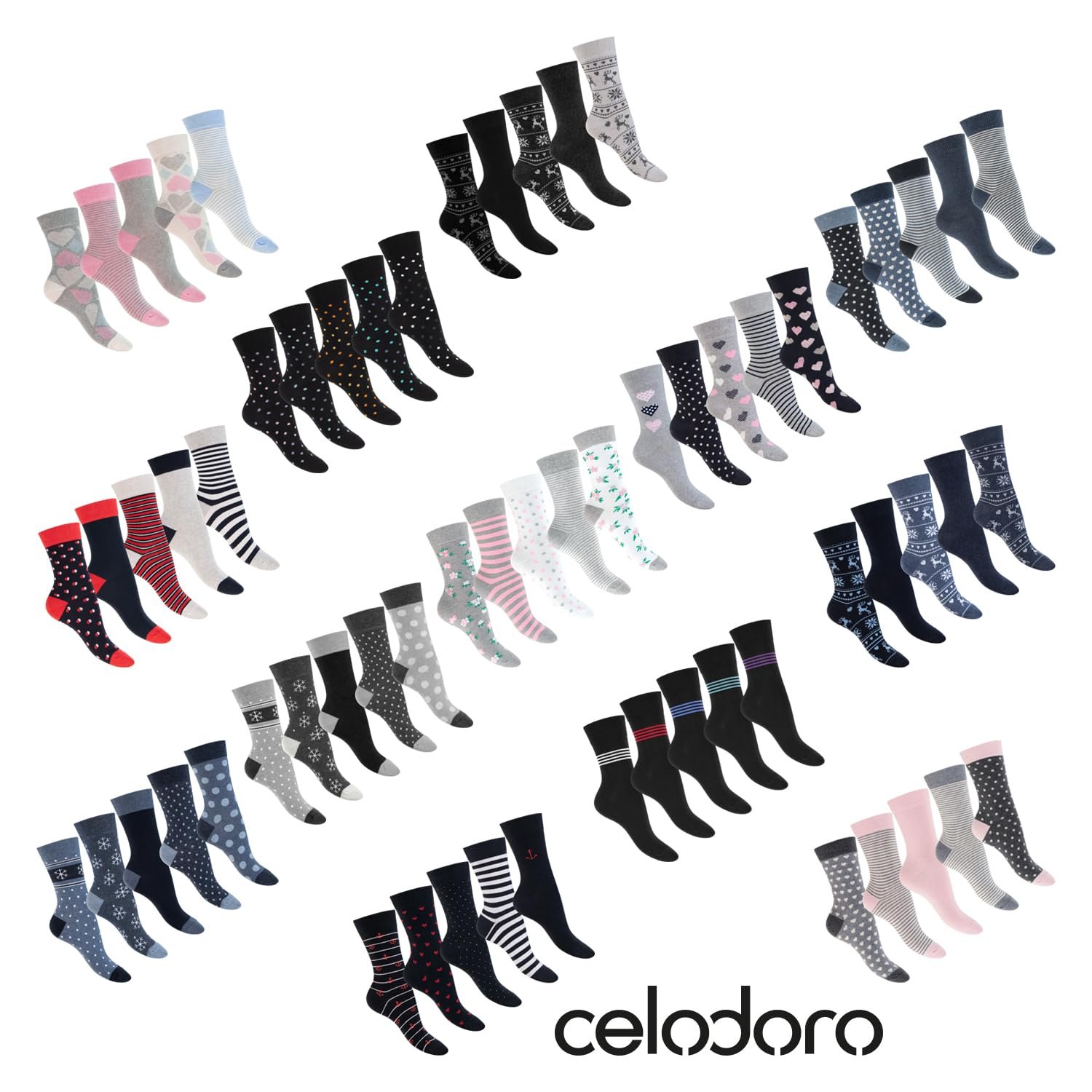 Носки Celodoro S
Сладкие узоры, носки из переработанного хлопкового волокна (10 пар), фото №5