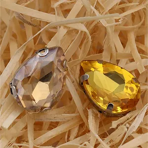 Пришивні стрази Крапля Води SEWACC 100 шт. Кришталеві скляні у формі краплі для пришивання одягу synthetic.ua - Фото 1