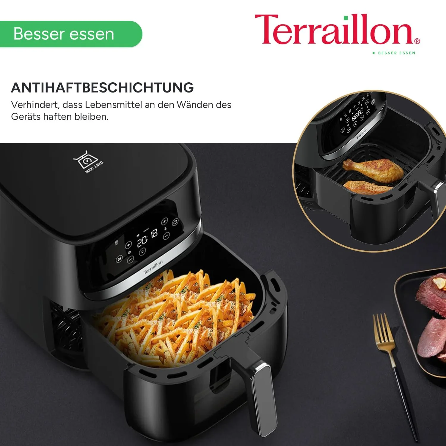 Мультипіч TERRAILLON Cook & Fry Smart 5.7 л 1700 Вт Вбудовані ваги 8 програм LED-дисплей, фото №2 Мультипіч TERRAILLON Cook & Fry Smart 5.7 л 1700 Вт Вбудовані ваги 8 програм LED-дисплей, фото №2