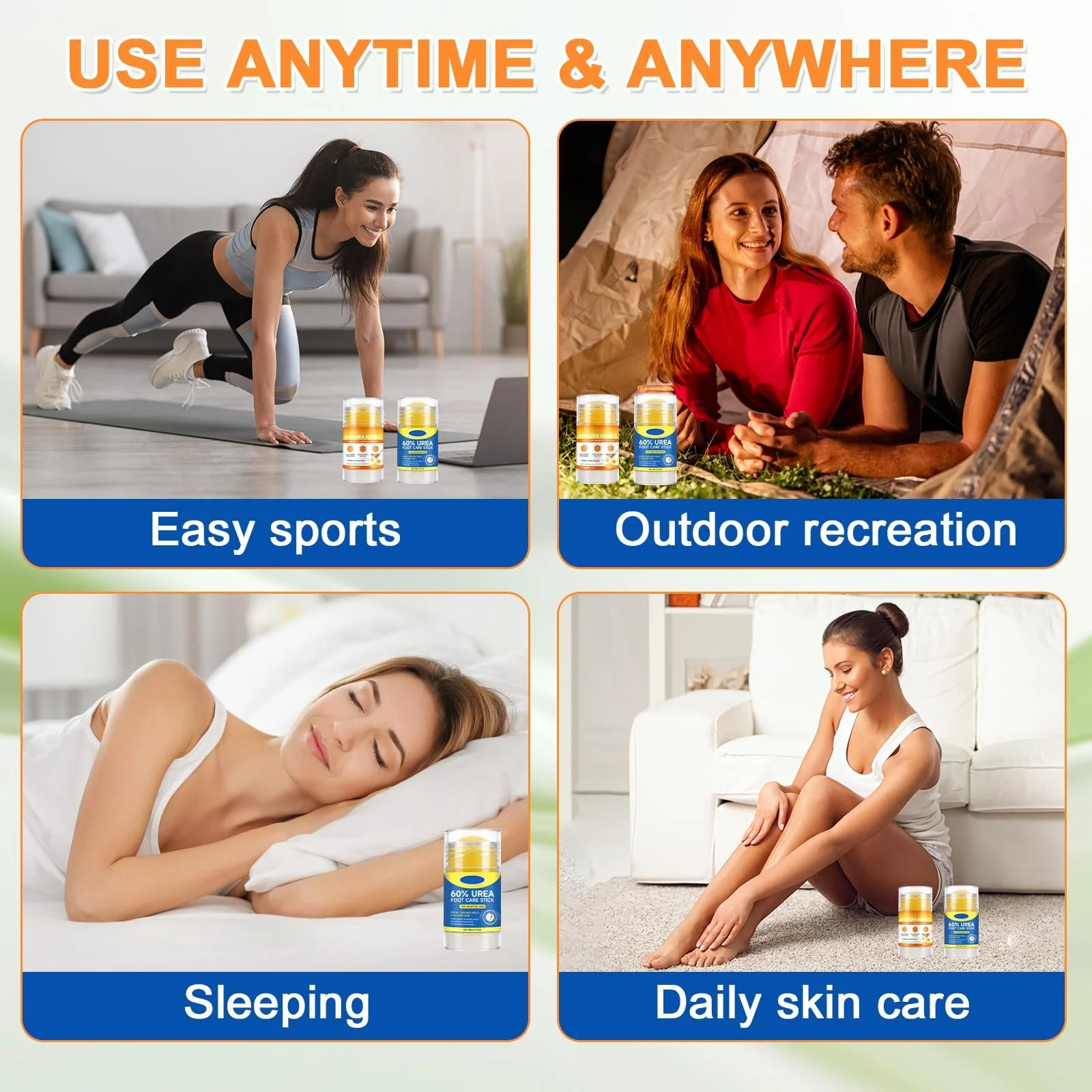 Набор кремов для ног с 60% мочевиной и медом Увлажняющий против трещин и зуда 2 шт., фото №8