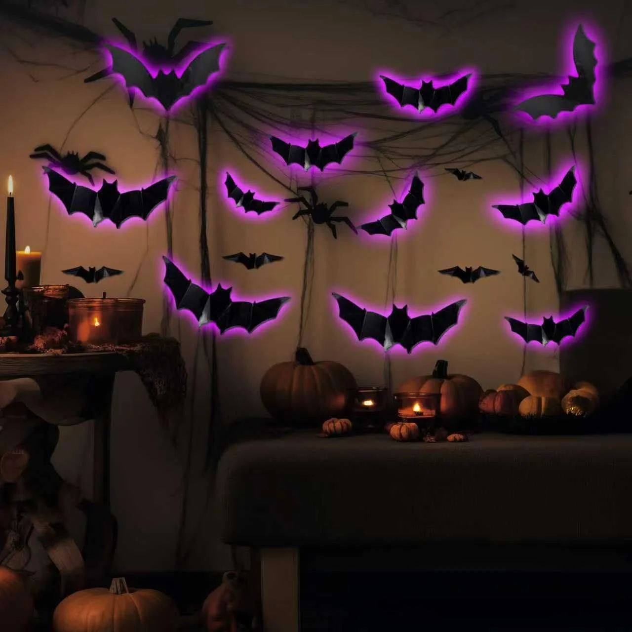 Набір LED наклейок Bat 24 шт. Purple, фото №5