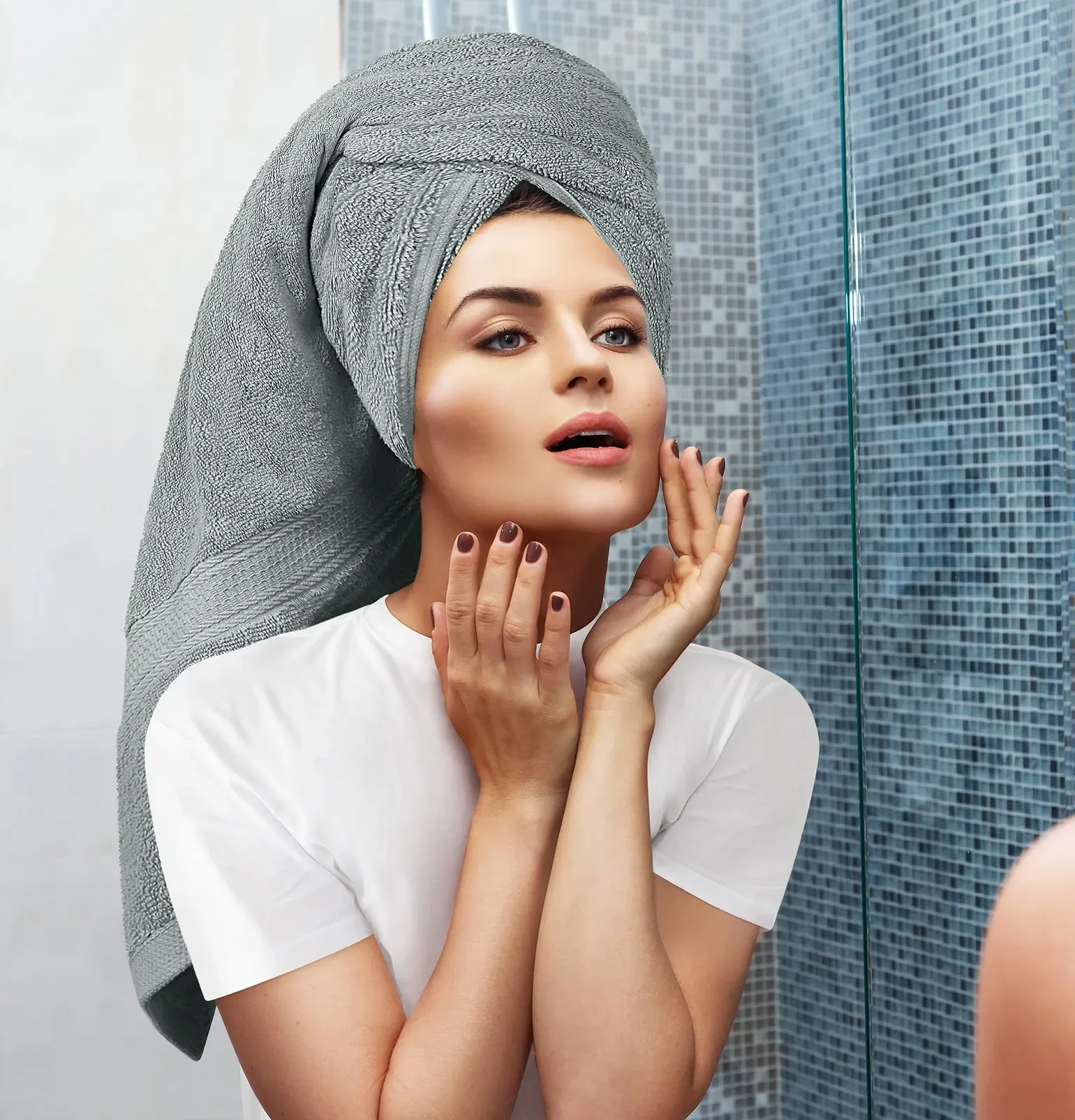 Набір рушників Utopia Towels 8 шт. 100% Бавовна Сірий, фото №4