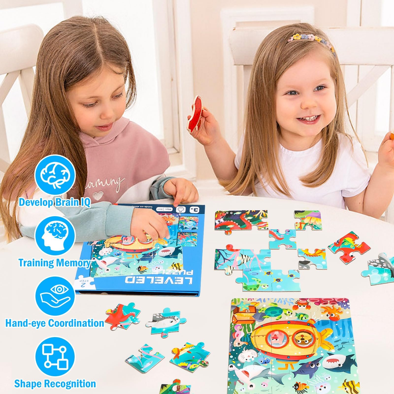 Магнітні пазли Ocean Animals 12, 16, 20 деталей, фото №5