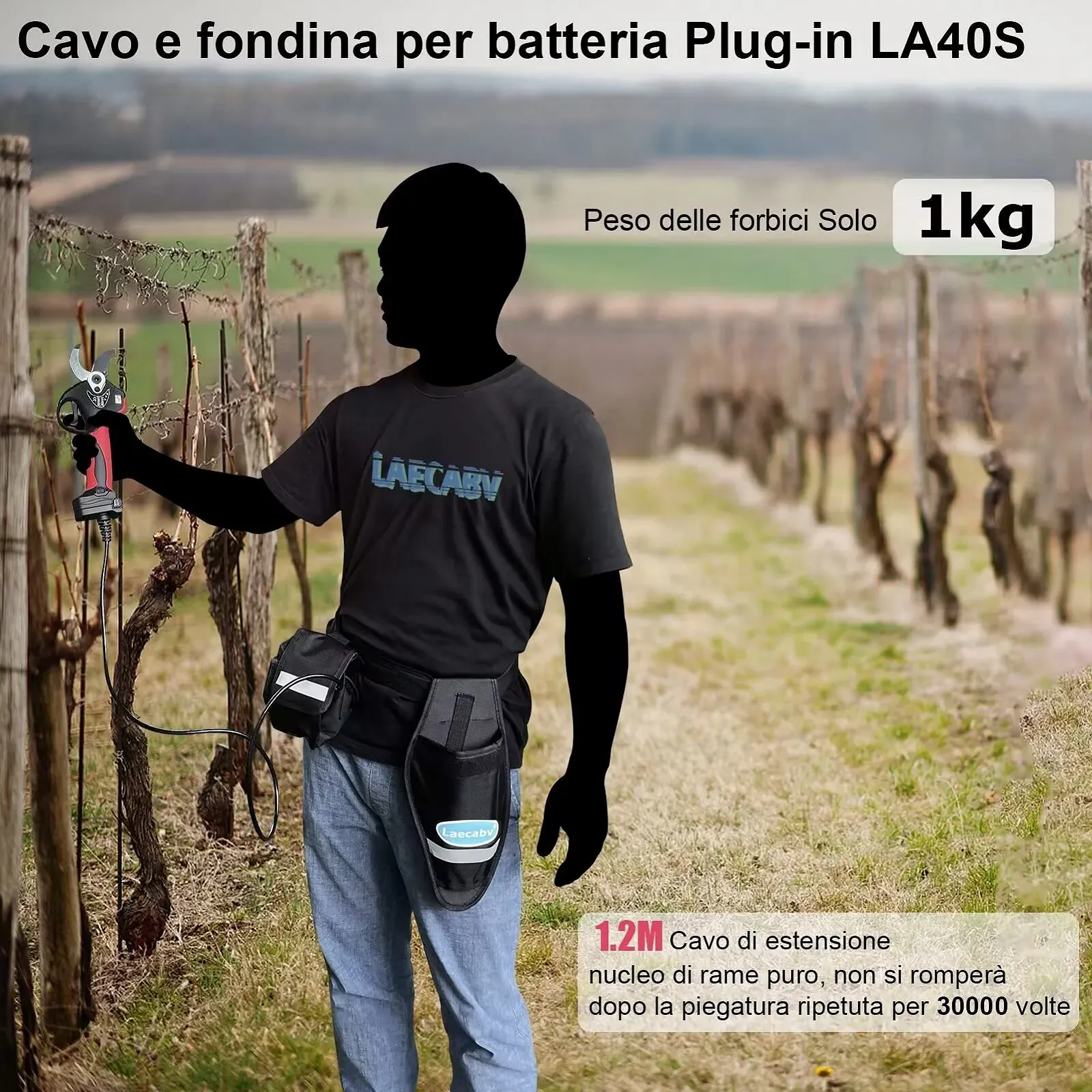 Секатор акумуляторний Laecabv LA40S 40 мм, фото №3