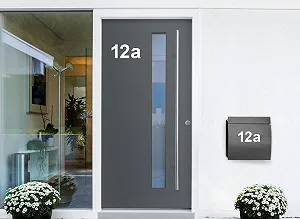 Настінна наклейка номер будинку Wandora W1473 самоклеюча Біла 6 см цифра 4 synthetic.ua - Фото 1