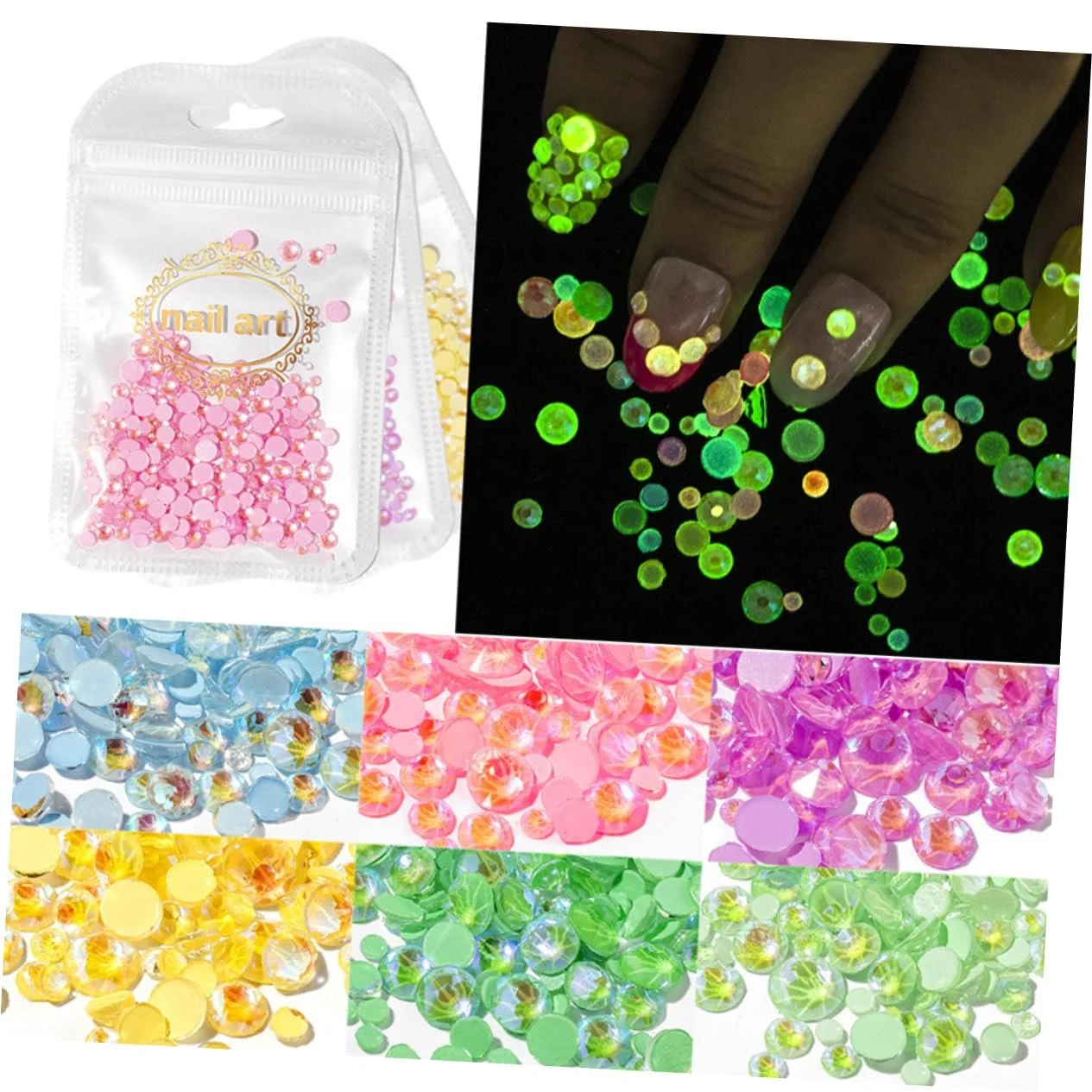 Украшение для ногтей Healvian, 3 шт., флуоресцентные смоляные самоцветы для маникюра, плоское дно для дизайна ногтей и креативного нейл-арта для женщин, фото №7 Украшение для ногтей Healvian, 3 шт., флуоресцентные смоляные самоцветы для маникюра, плоское дно для дизайна ногтей и креативного нейл-арта для женщин, фото №7