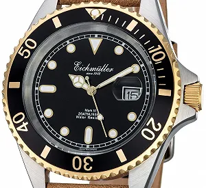 Годинник Eichmüller Diver Чоловічий Шкіряний з Лупою, Відображенням Дати та Обертовим Безелем 20ATM synthetic.ua - Фото 1