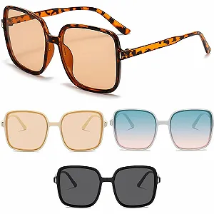 Солнцезащитные очки BSITSSS, 4 шт., большие, винтажные, для маскарада, защита UV400 - Фото 1