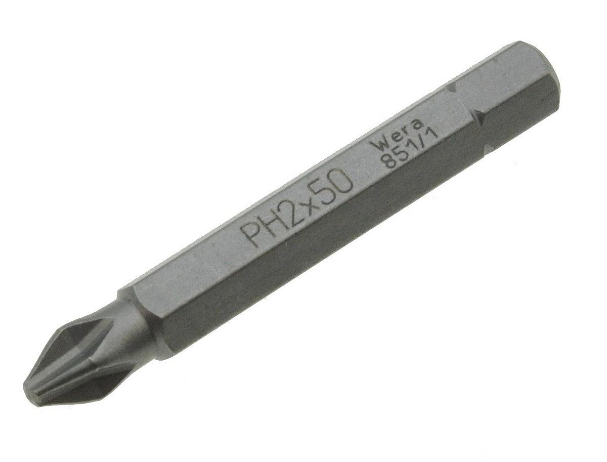 Біта Wera PH2 50mm арт.wera001, фото №2 Біта Wera PH2 50mm арт.wera001, фото №2