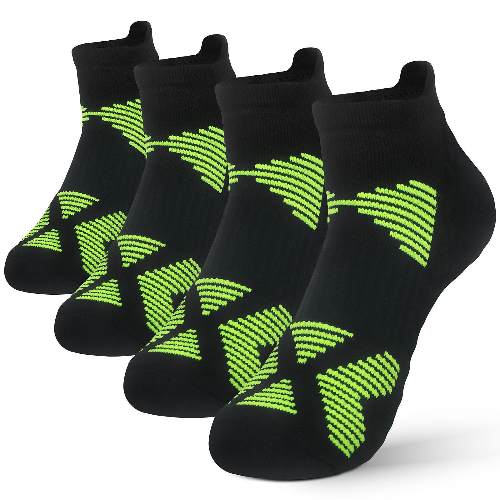Спортивные носки WeciBor Женские, Носки для бега с подкладкой, Защита от мозолей, Для кроссовок, Короткие носки, Дышащие спортивные хлопковые носки до щиколотки, 4 пары, фото №1