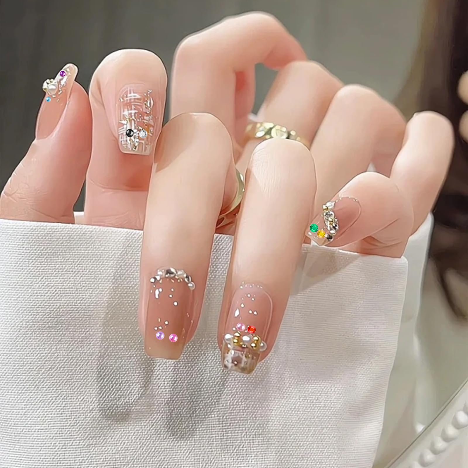 Стразы Самоклеящиеся Блестящие Камни для Дизайна Ногтей 4800 шт 2 мм Камни для Ногтей для Приклеивания 12 Цветов Набор Страз для Украшений и Поделок, фото №4