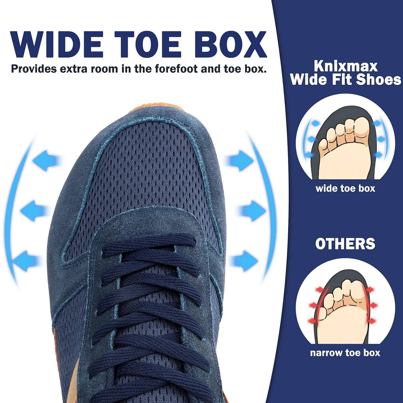 Кросівки Knixmax Спортивні Екстра Широкі Чоловічі Легкі Дихаючі Низькі, фото №2